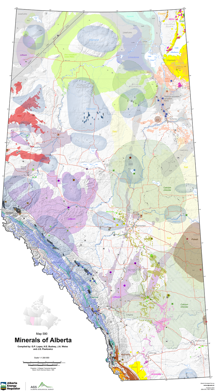 Alberta Mineral Rights Map Minerals Of Alberta | Alberta Geological Survey